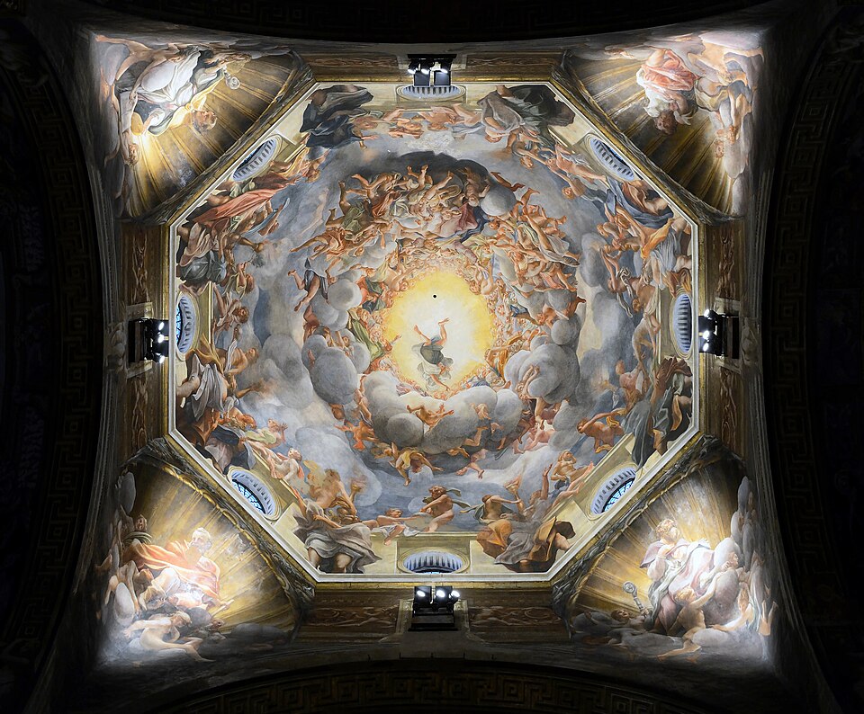 Assumption of the Virgin — Parma Dome — A painted dome becomes a swirling ascent into heaven.