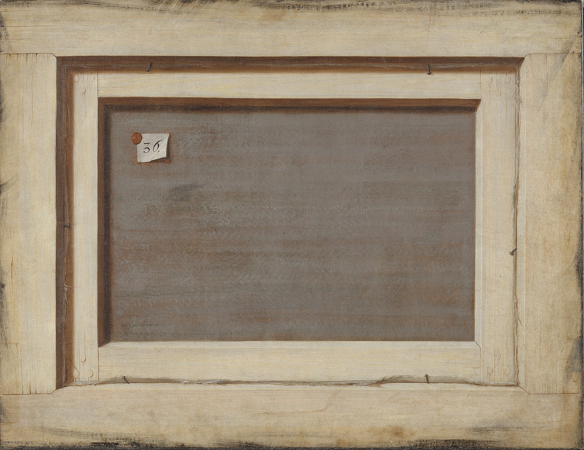 The Reverse of a Framed Painting — The front of a painting pretends to be its back.