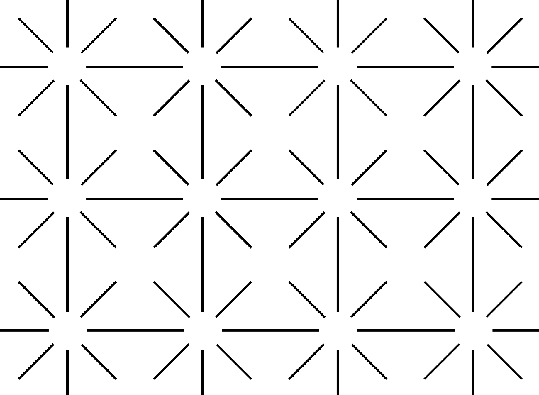 A symmetrical pattern of black lines on a white background.