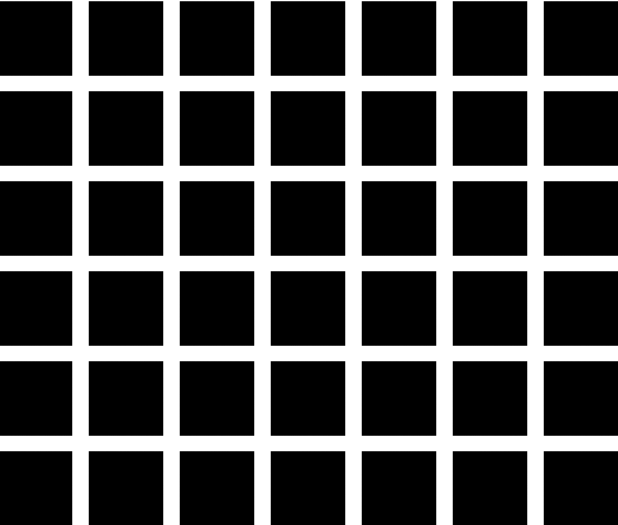 An illusion of black dots at the intersections of the grid.