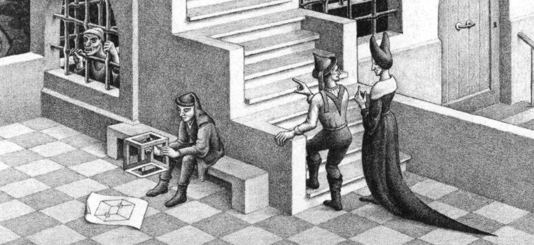 An impossible cube from Escher's Belvedere