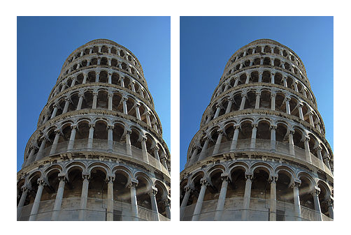 Leaning Tower Illusion demonstration from The Illusions Index