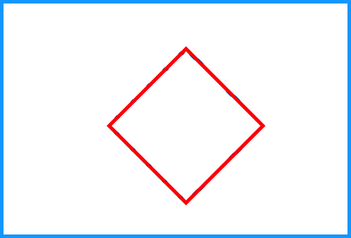 The red diamond shown without the angled line background for comparison.