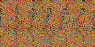 Hidden Shark Autostereogram — A repeated dot pattern contains a hidden three-dimensional shark.