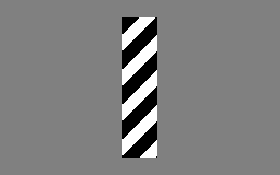 Diagonal moving stripes seen through an elongated rectangular aperture.