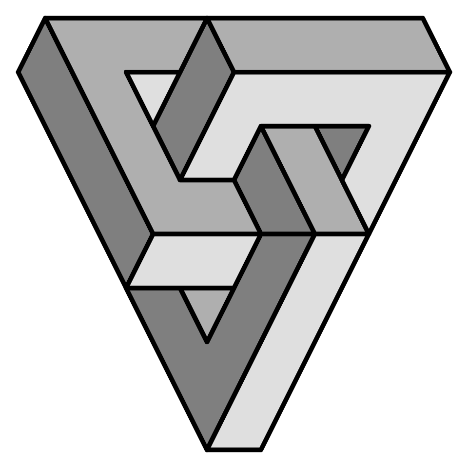 Impossible beam construction — Rectangular beams connect in ways that cannot agree.