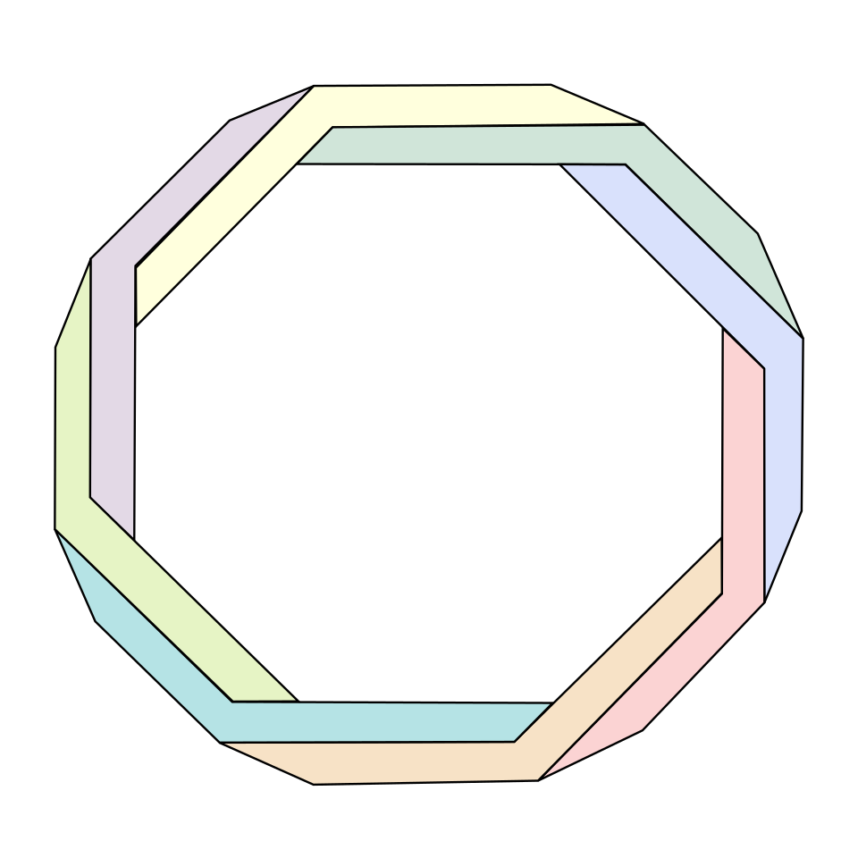 Impossible octagon — Eight sides make a deceptively convincing impossible loop.
