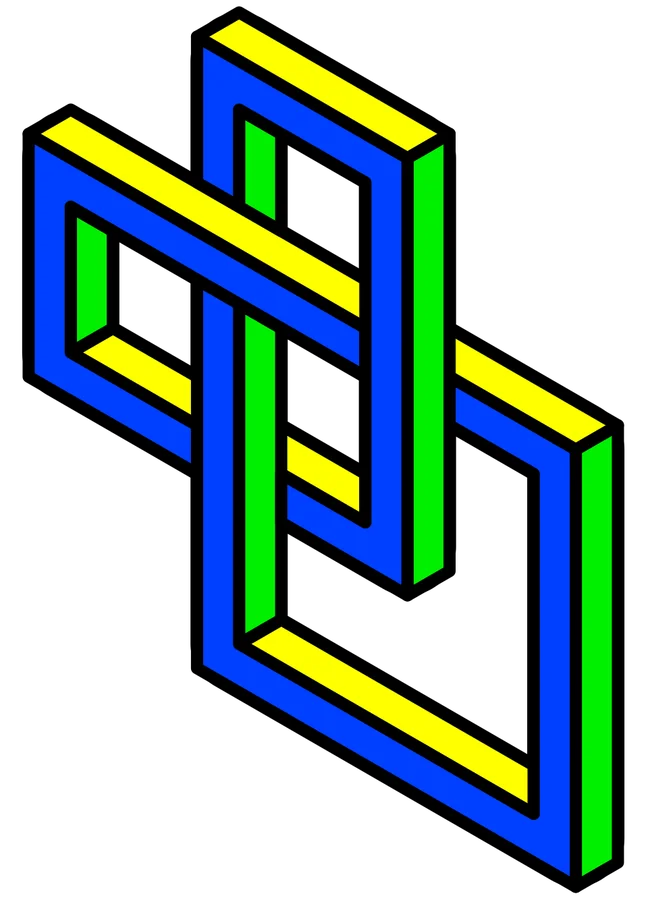 Impossible trefoil knot — A three-crossing knot becomes an impossible solid ribbon.