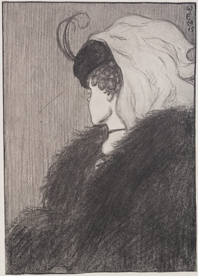 Ambiguous portrait that can be seen as a young woman looking away or an older woman in profile.