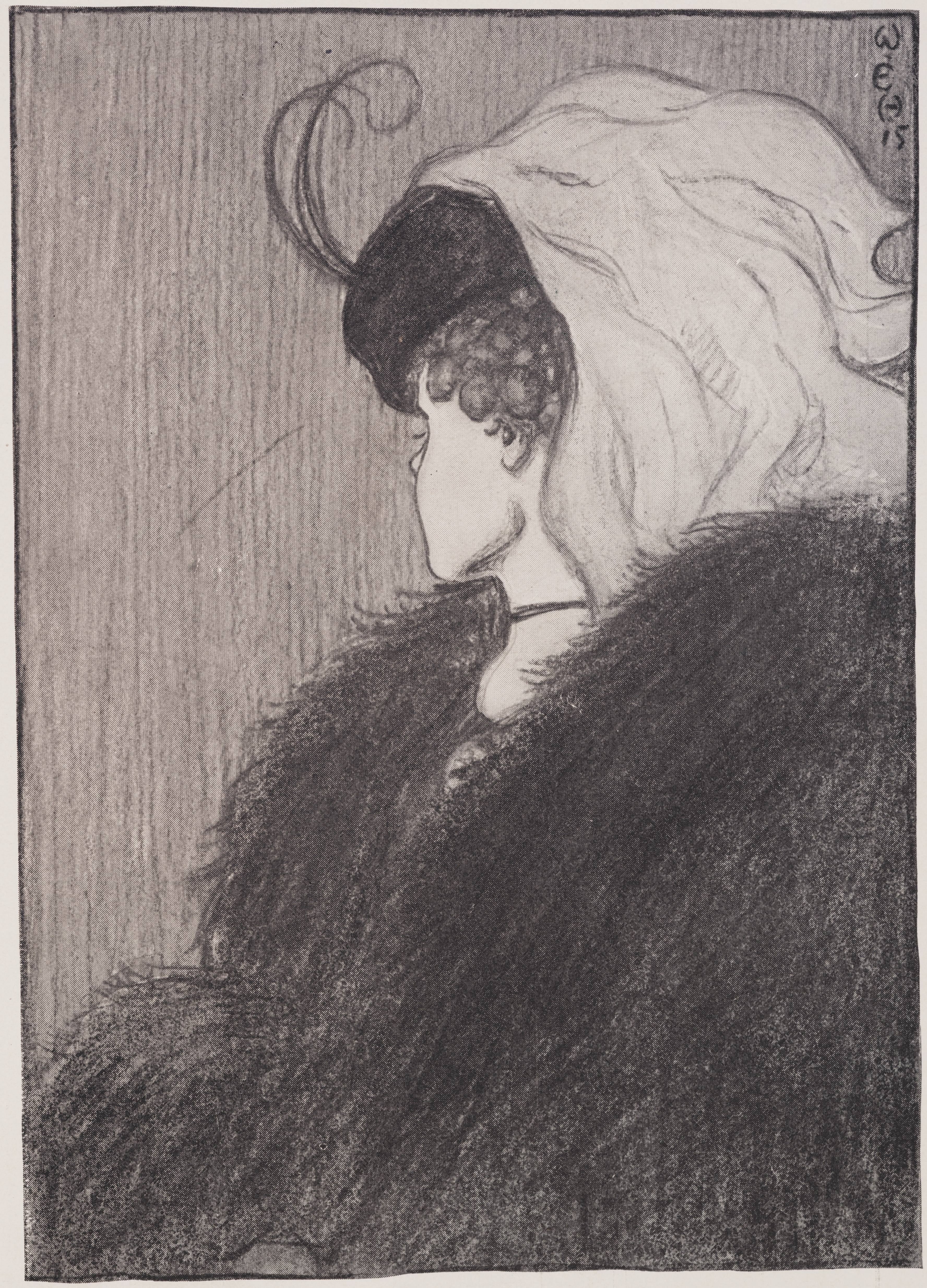 Ambiguous portrait that can be seen as a young woman looking away or an older woman in profile.